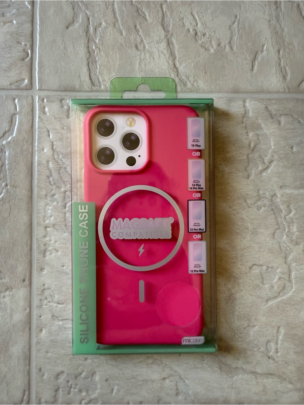MagSafe-Compatible Pink Silicone Phone Case
